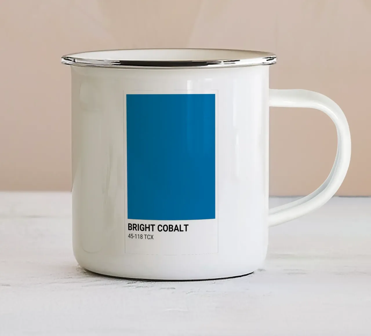 Bright Cobalt Pantone: Modern Color Block Art Print enamel mug by homdeco