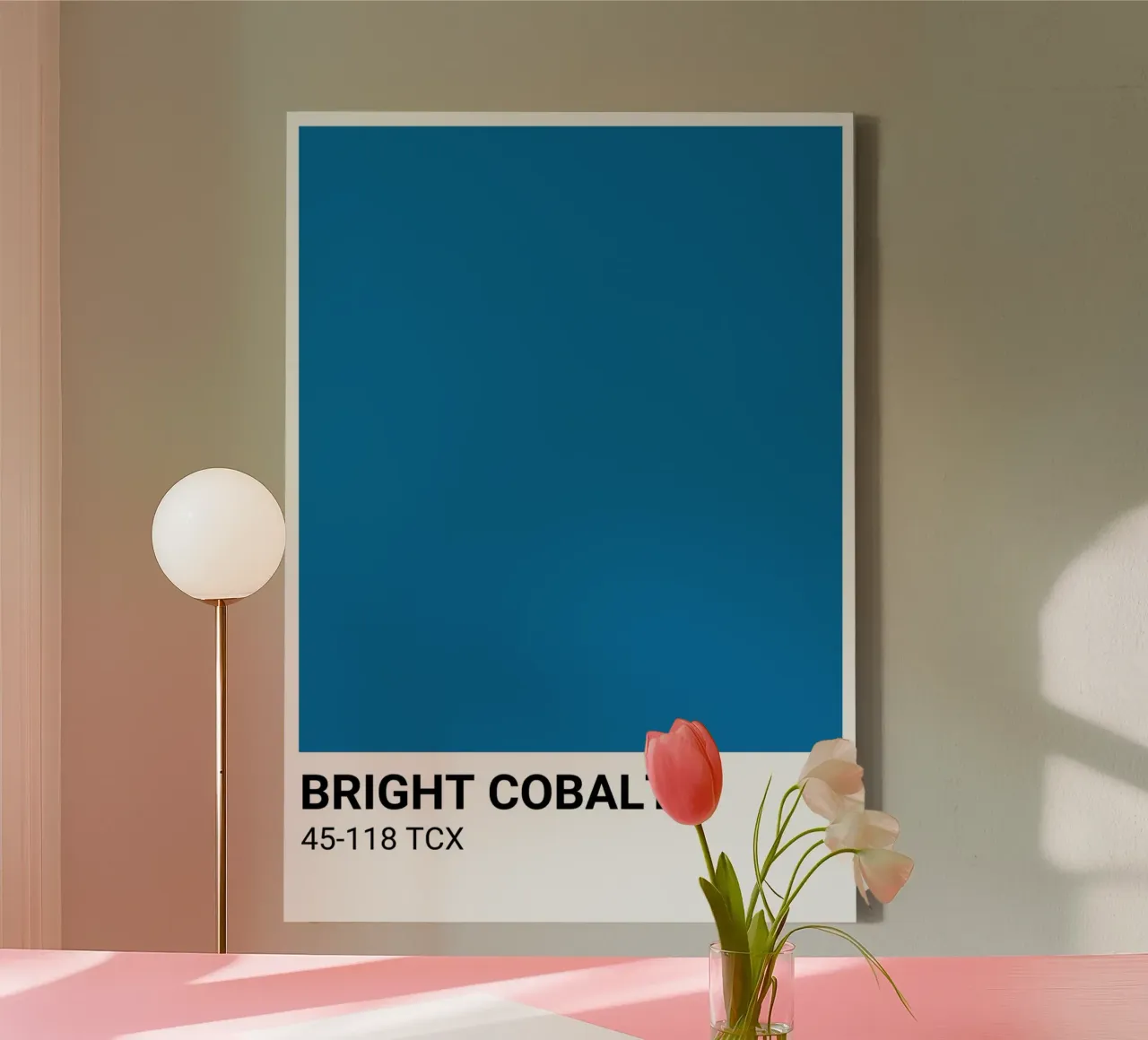 Bright Cobalt Pantone: Modern Color Block Art Print canvas with Floater frame by homdeco