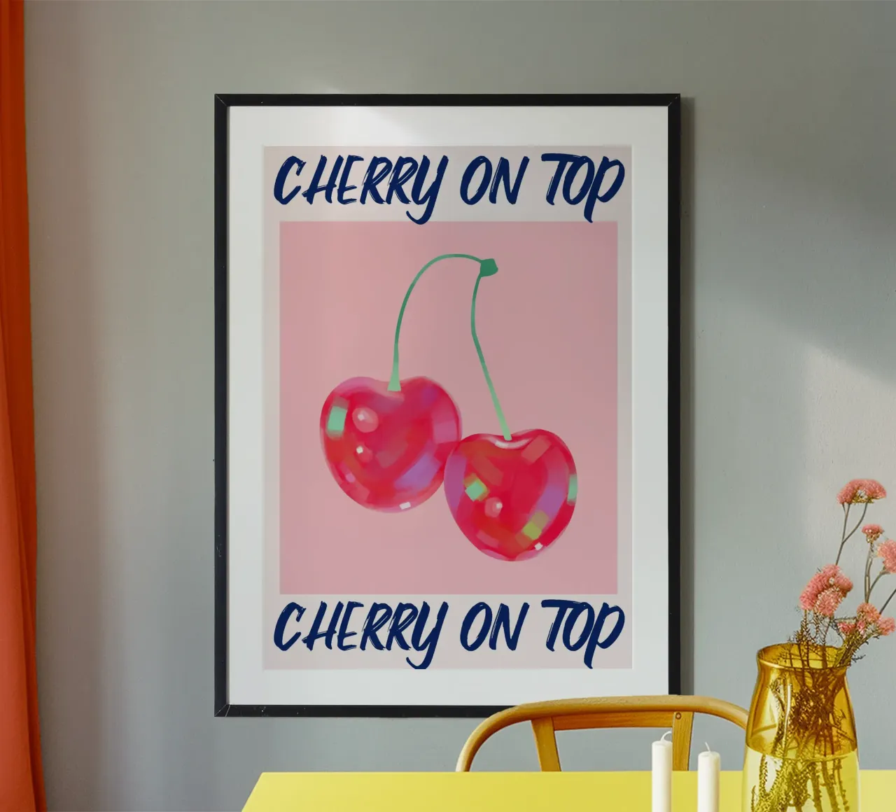 La ciliegia in cima: stampa pop art sulla frutta poster da homdeco