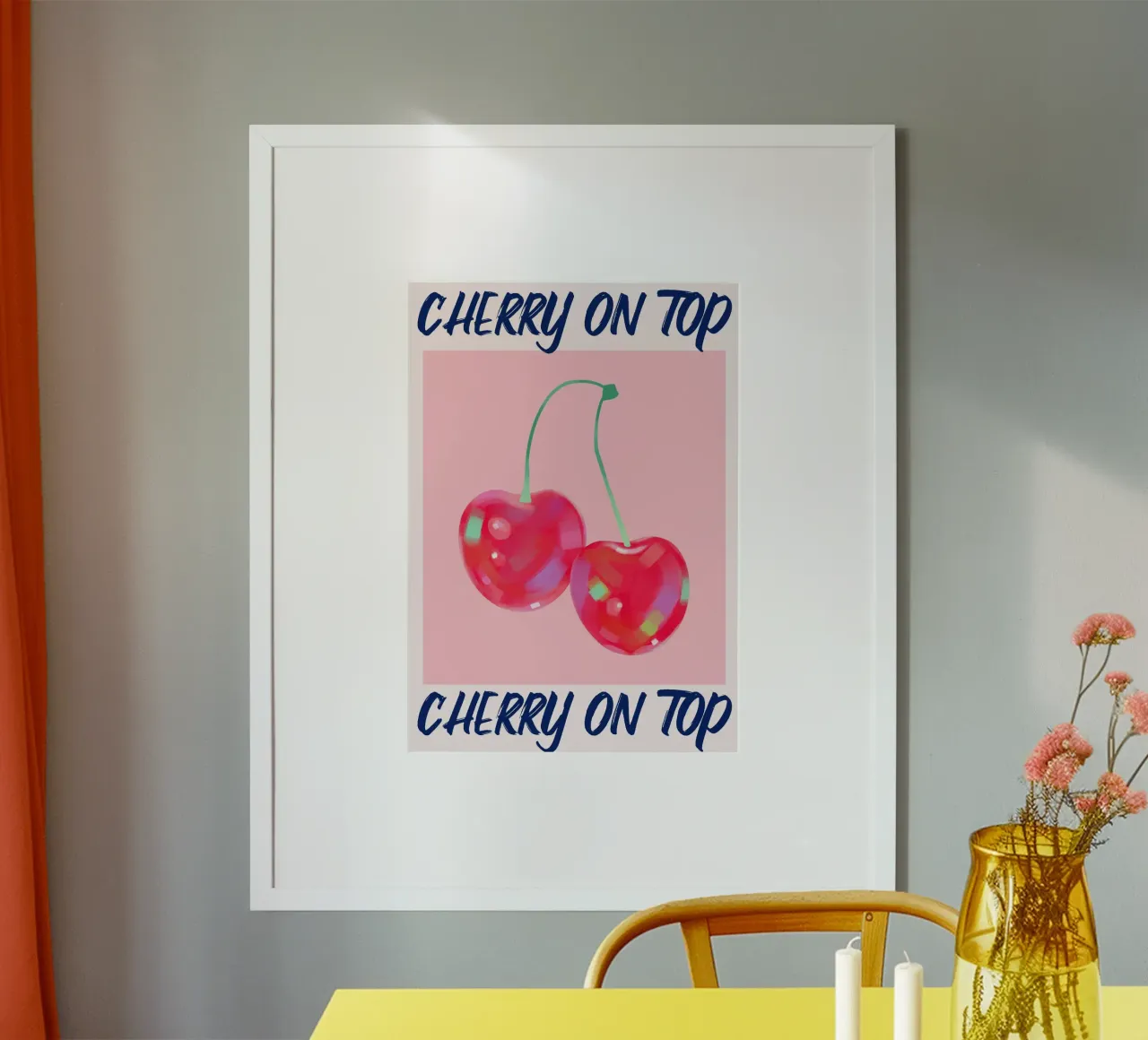 La ciliegia in cima: stampa pop art sulla frutta poster da homdeco