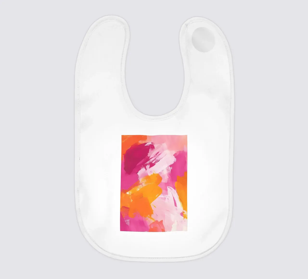 Coups de pinceau abstraits : Art moderne rose et orange vibrant bavoir de homdeco