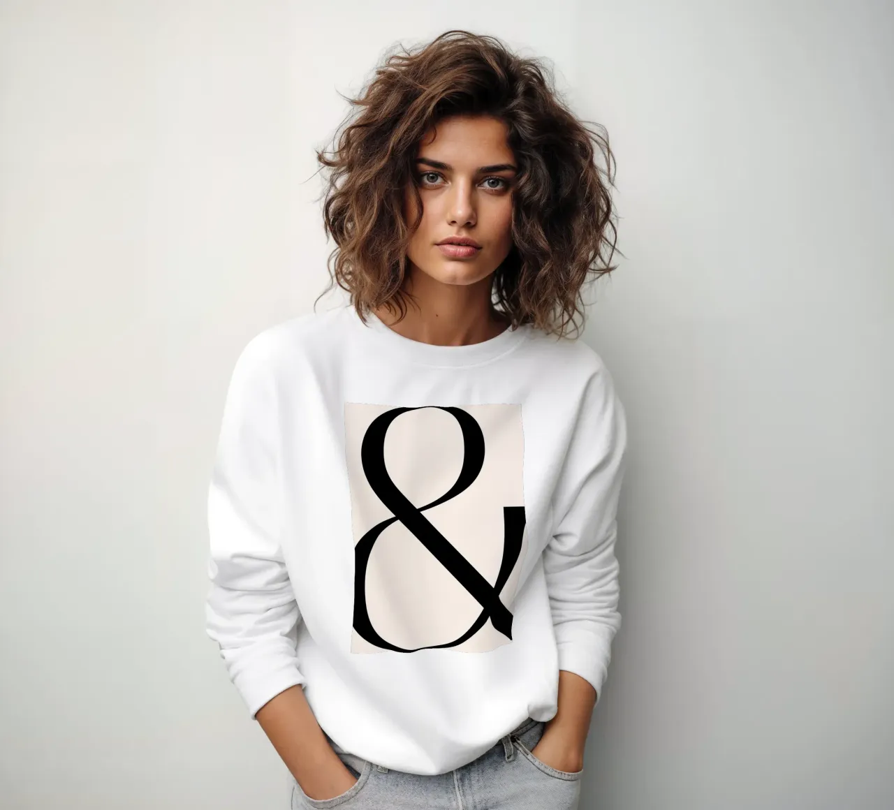 Elegant Ampersand Typographic Art Print - Minimalist Design sweatshirt by homdeco