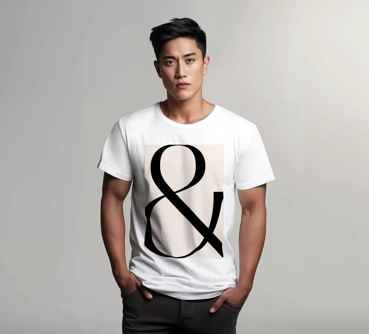 Elegant Ampersand Typographic Art Print - Minimalist Design t-shirt by homdeco
