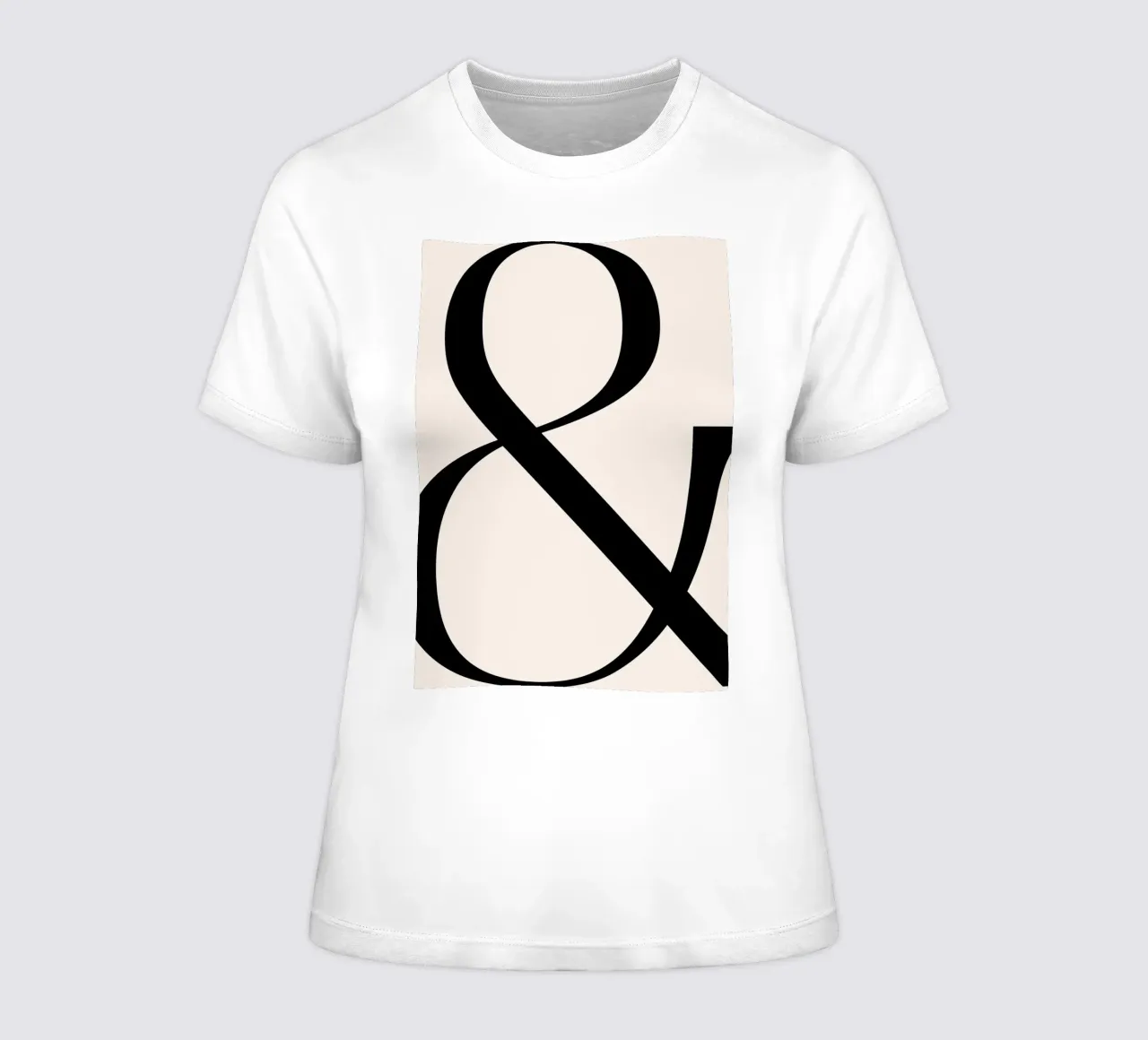 Elegant Ampersand Typographic Art Print - Minimalist Design women's fitted t-shirt by homdeco