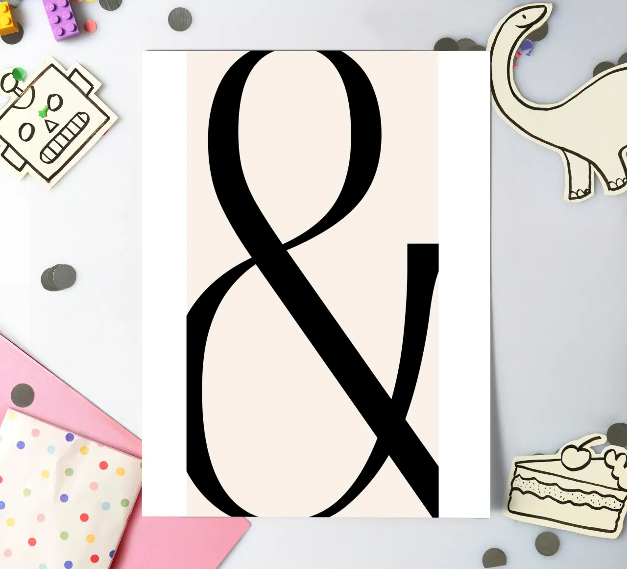 Eleganter typografischer Ampersand-Kunstdruck - Minimalistisches Design Stickerbogen von homdeco