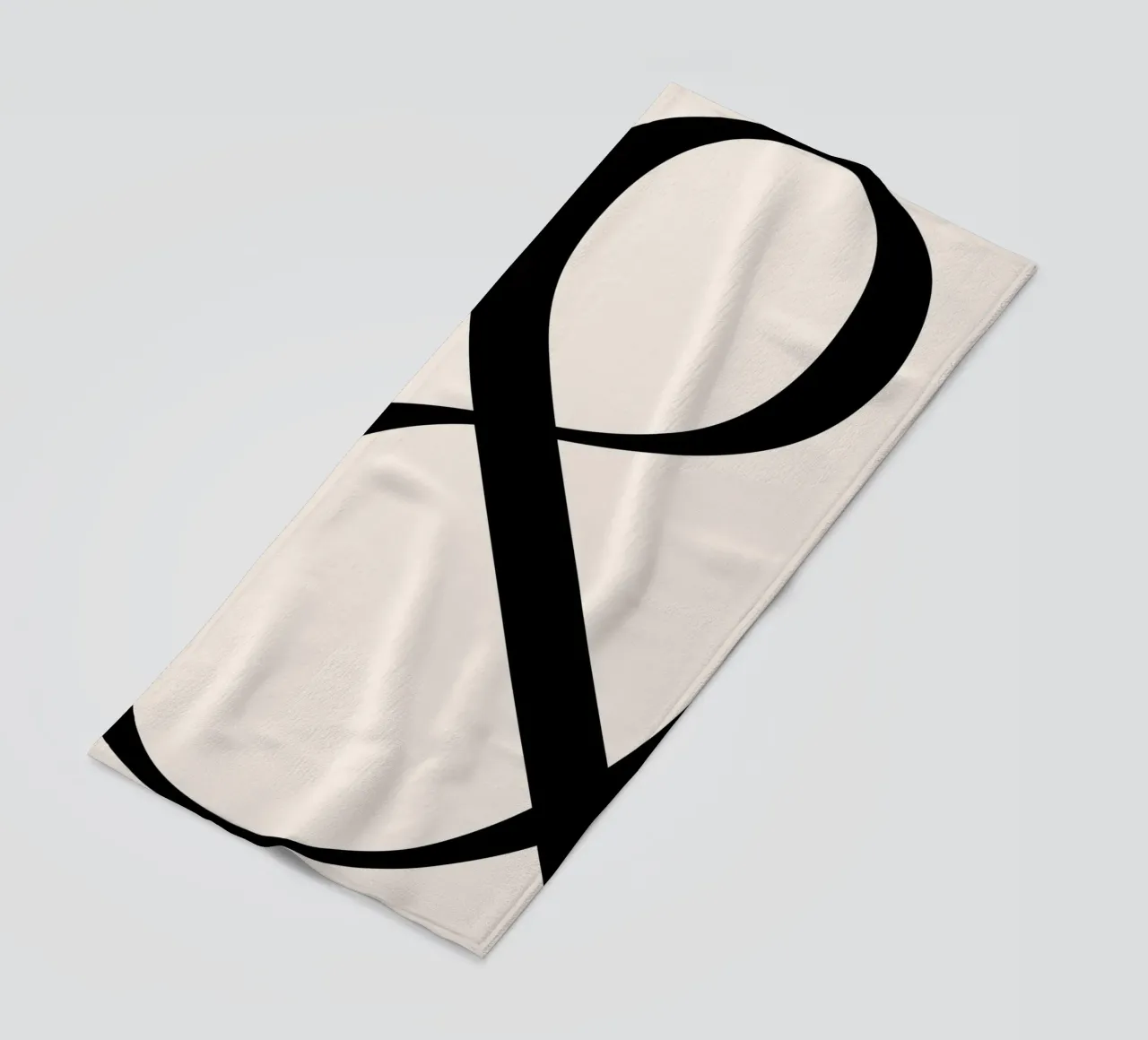 Elegant Ampersand Typographic Art Print - Minimalist Design beach towel by homdeco