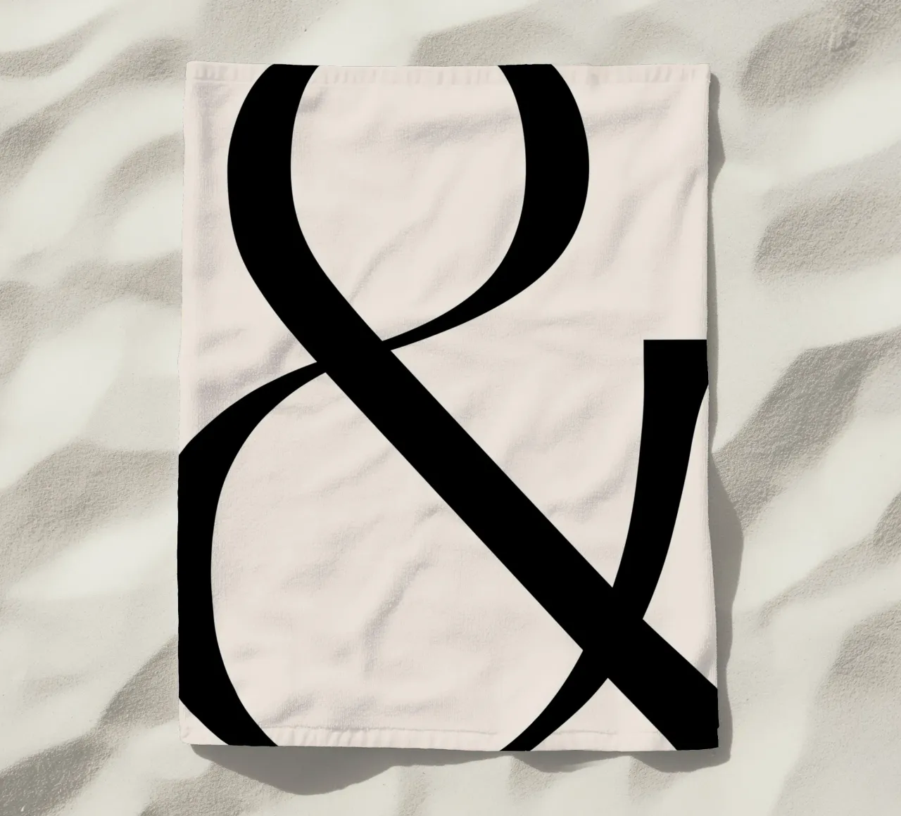 Elegant Ampersand Typographic Art Print - Minimalist Design beach towel by homdeco