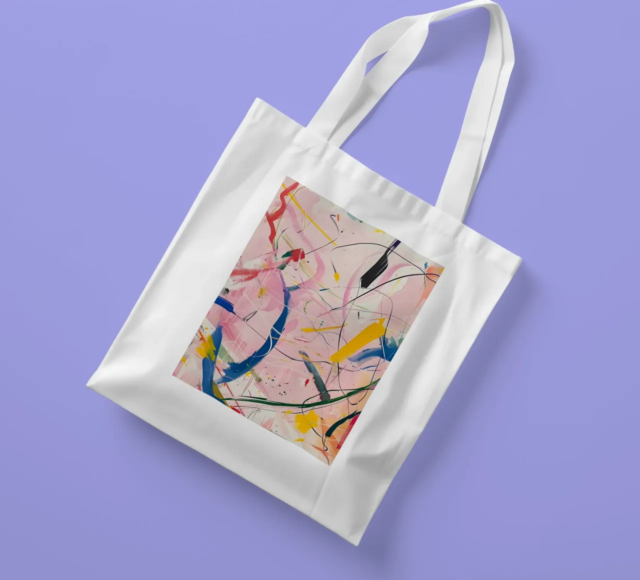 Abstract Expressionism: Dynamic Pink Canvas with Splashes tote bag by homdeco