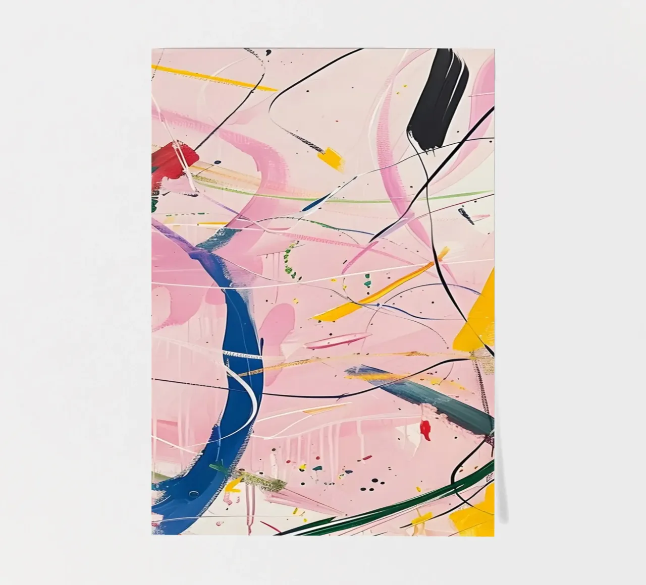 Abstract Expressionism: Dynamic Pink Canvas with Splashes sticker sheet by homdeco