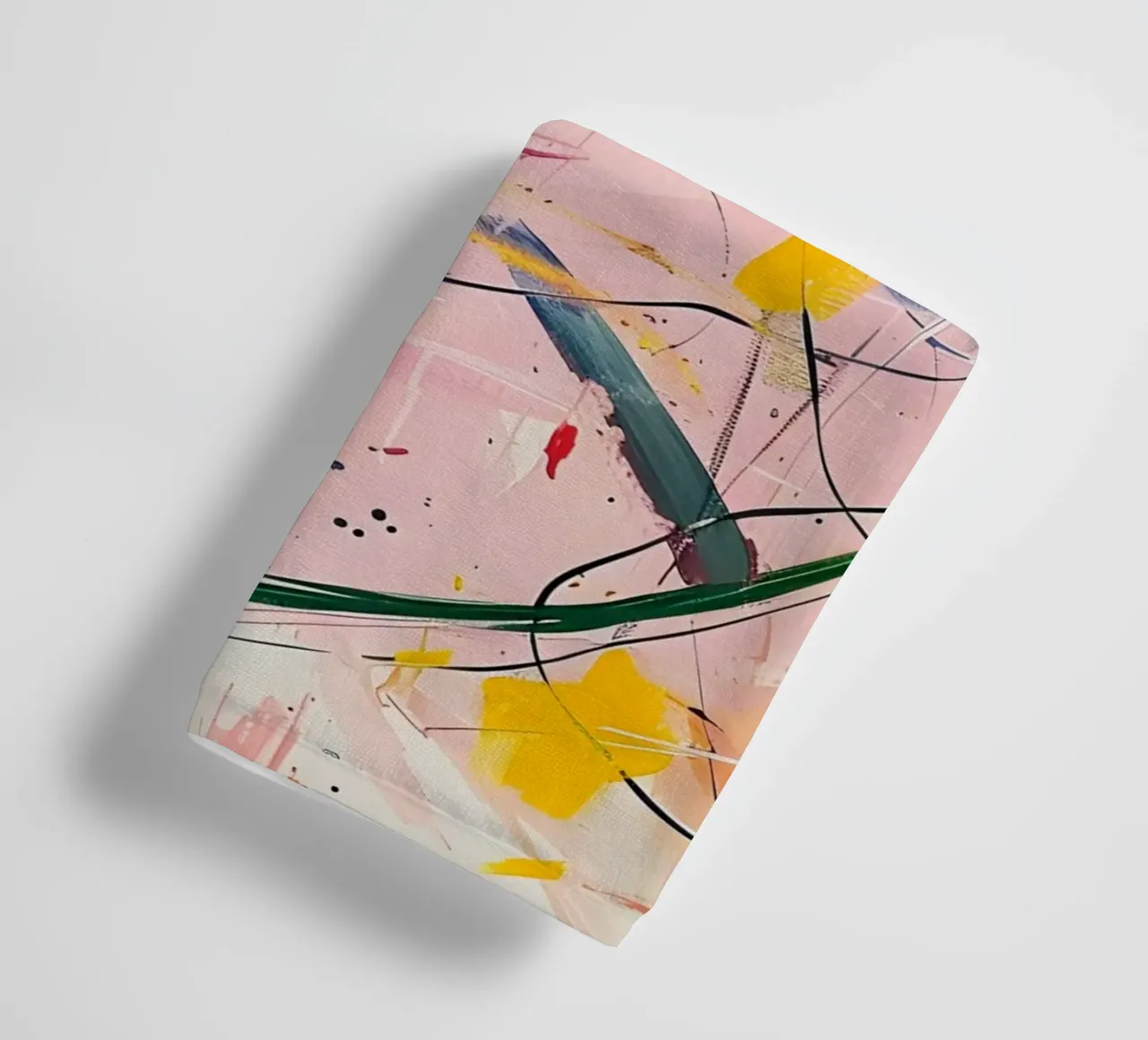 Abstract Expressionism: Dynamic Pink Canvas with Splashes towel by homdeco