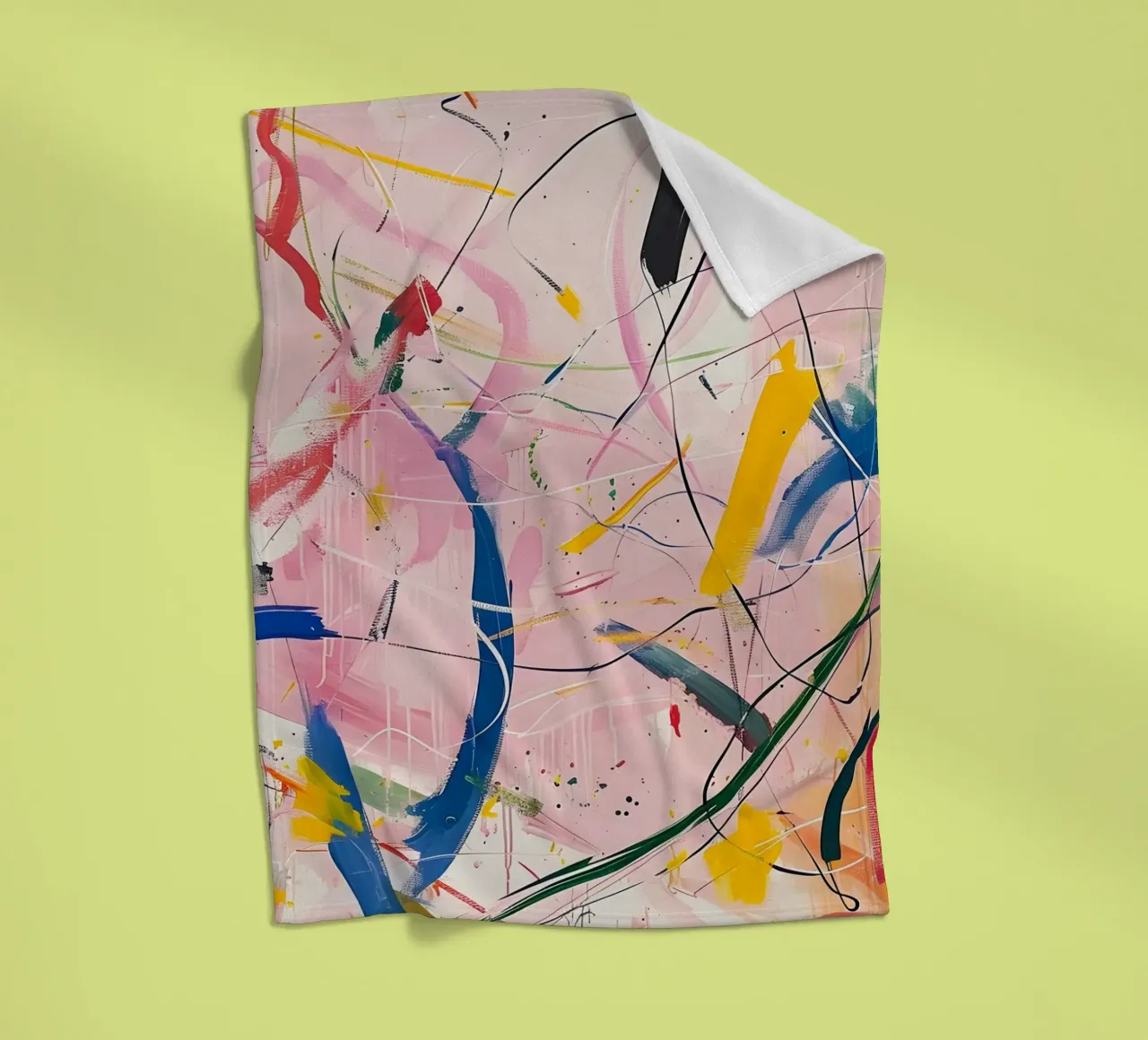 Abstract Expressionism: Dynamic Pink Canvas with Splashes fleece blanket by homdeco