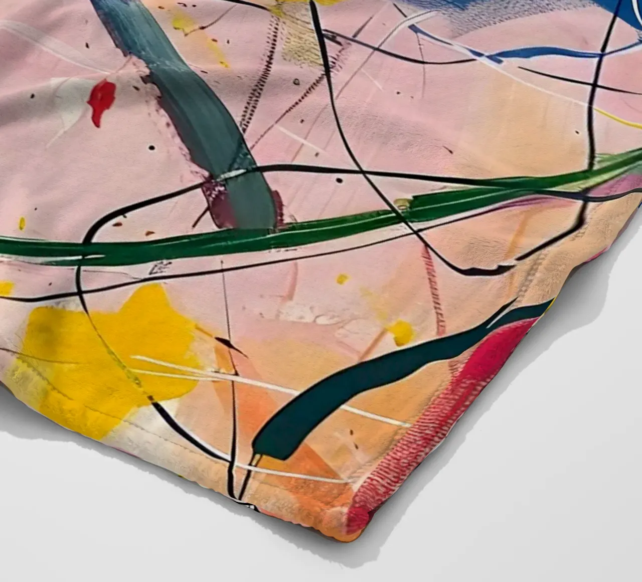Abstract Expressionism: Dynamic Pink Canvas with Splashes fleece blanket by homdeco