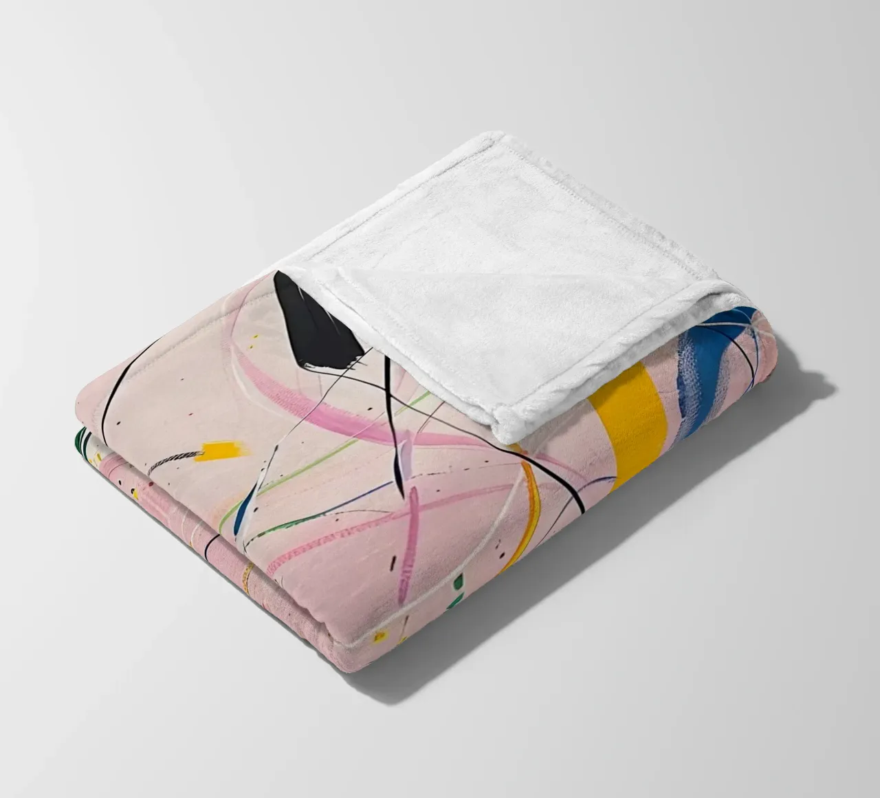 Abstract Expressionism: Dynamic Pink Canvas with Splashes fleece blanket by homdeco