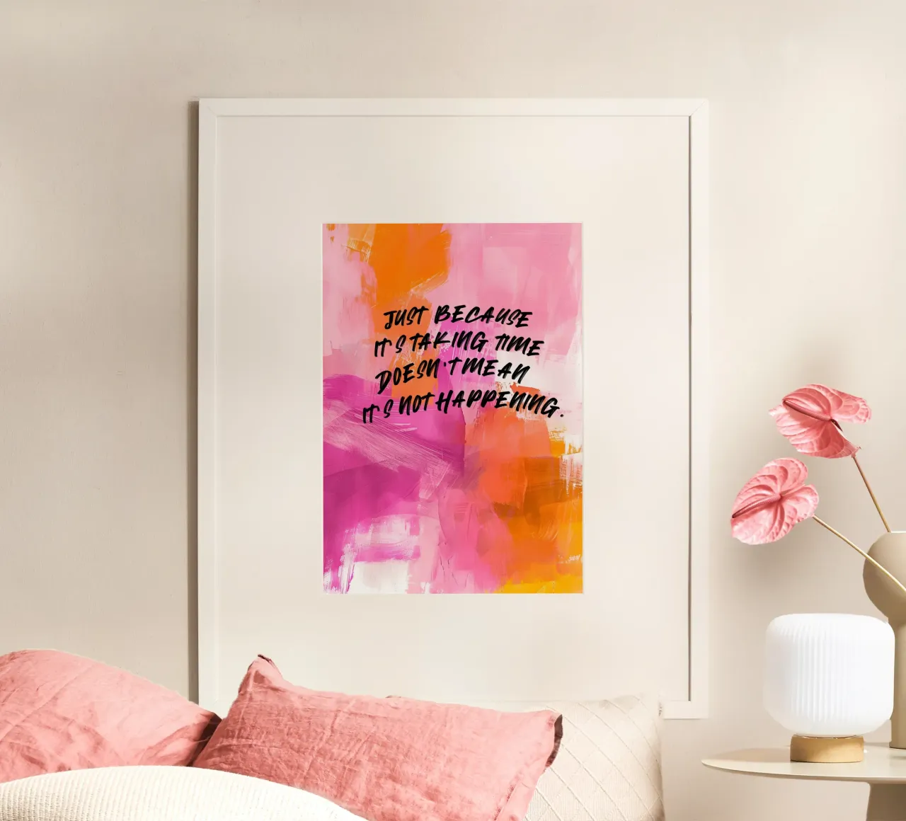 Inspirational Quote Art: "Just Because It's Taking Time" hahnemühle by homdeco
