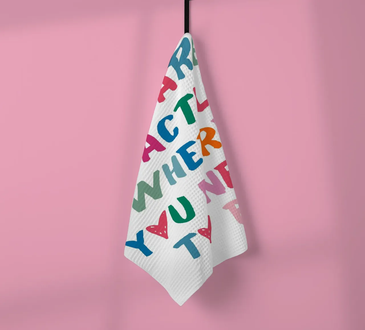 Arte positiva "Sei esattamente dove devi essere". canovaccio da cucina da homdeco