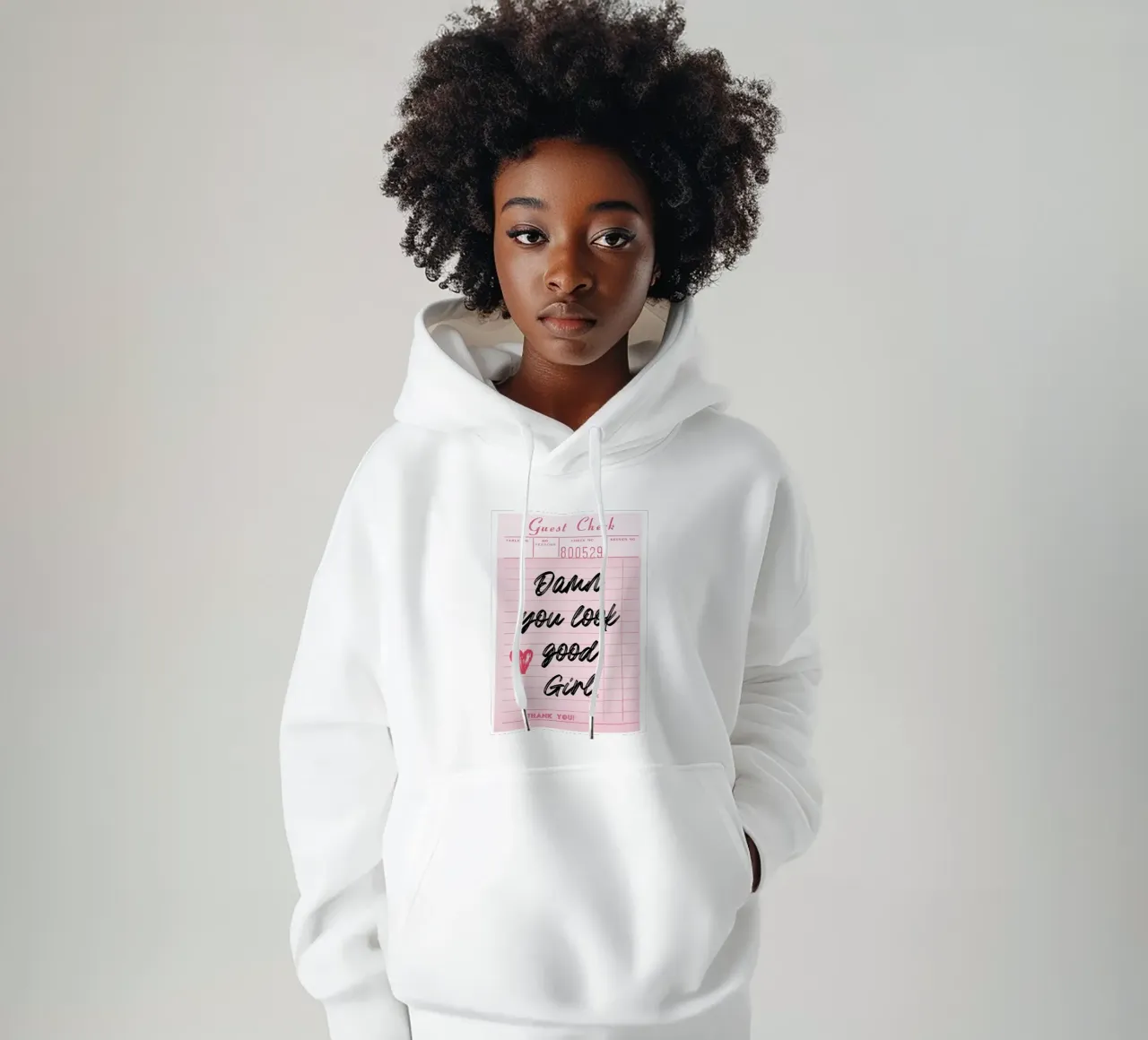"Verdammt, du siehst gut aus, Mädchen" Guest Check Kunstdruck Hoodie von homdeco