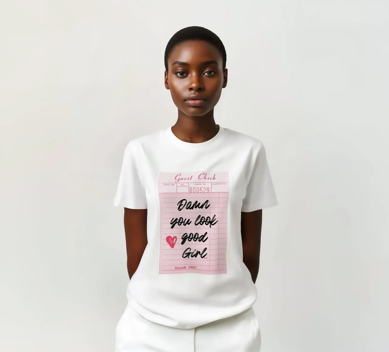 Impression d'art "Damn You Look Good Girl" pour les invités t-shirt de homdeco