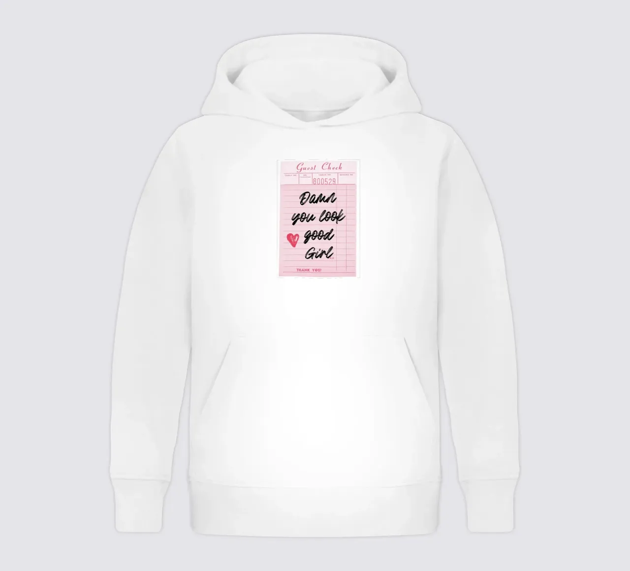 "Damn You Look Good Girl" Guest Check Art Print kids hoodie by homdeco