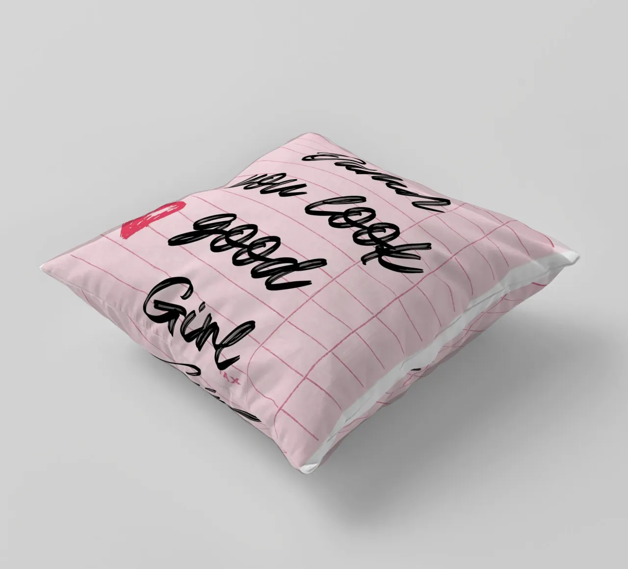 "Damn You Look Good Girl" Guest Check Art Print decorative cushion by homdeco