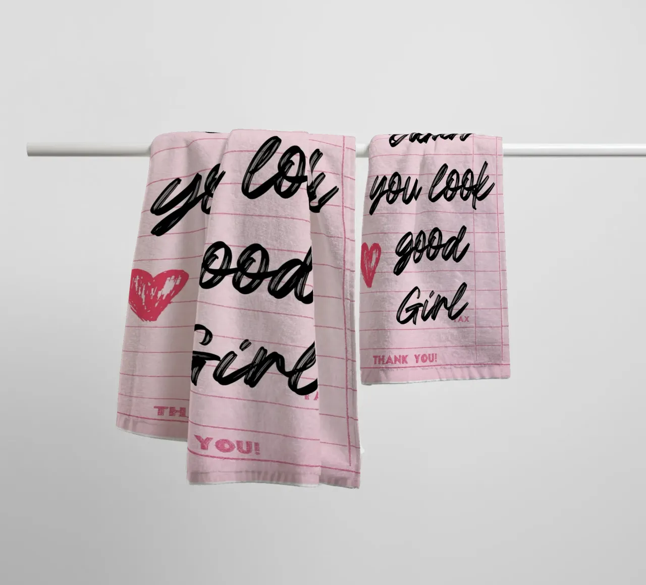 "Damn You Look Good Girl" Guest Check Art Print towel by homdeco
