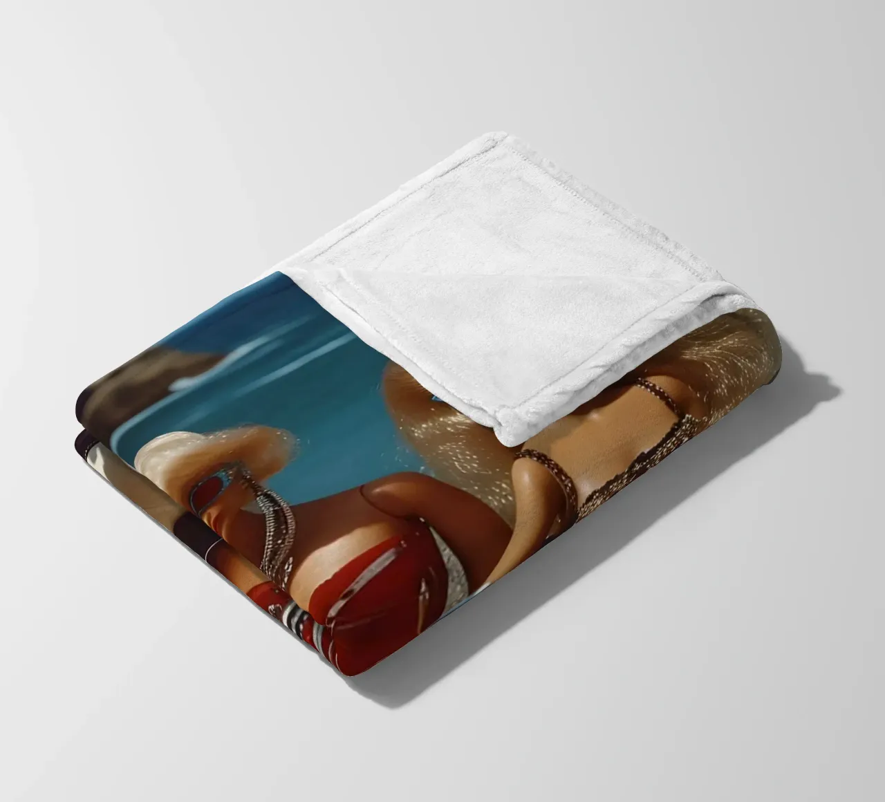 Bambine da spiaggia retrò: Bambole su scooter Summer Vibes coperta in pile da homdeco