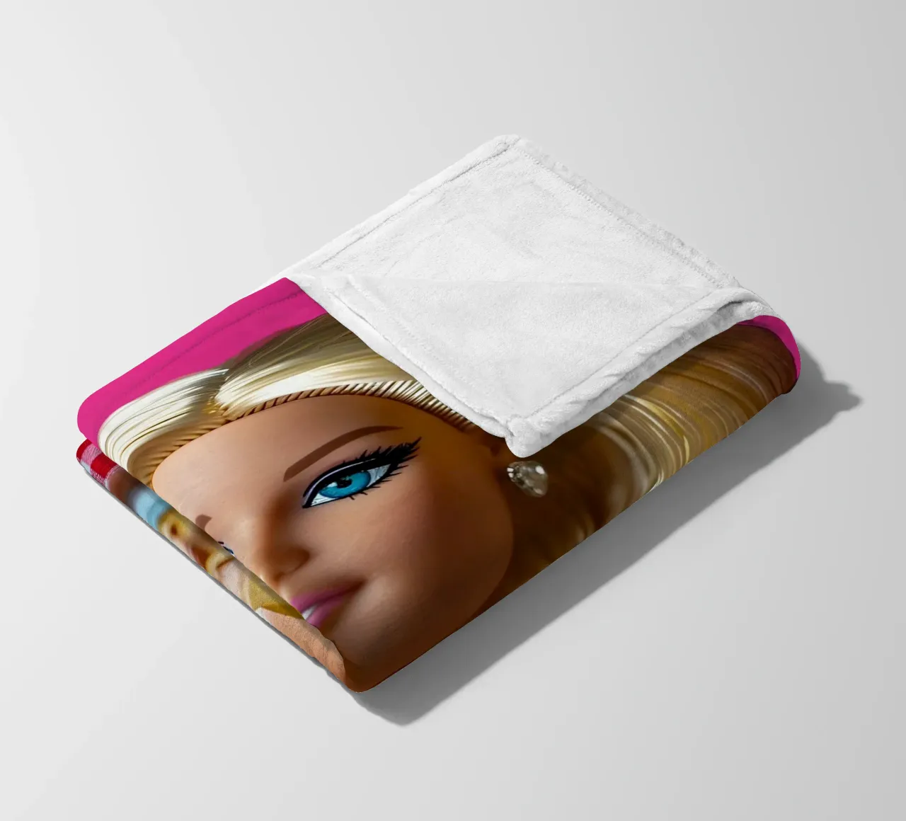 Barbie Enjoying Spaghetti: Pop Art Foodie Print coperta in pile da homdeco
