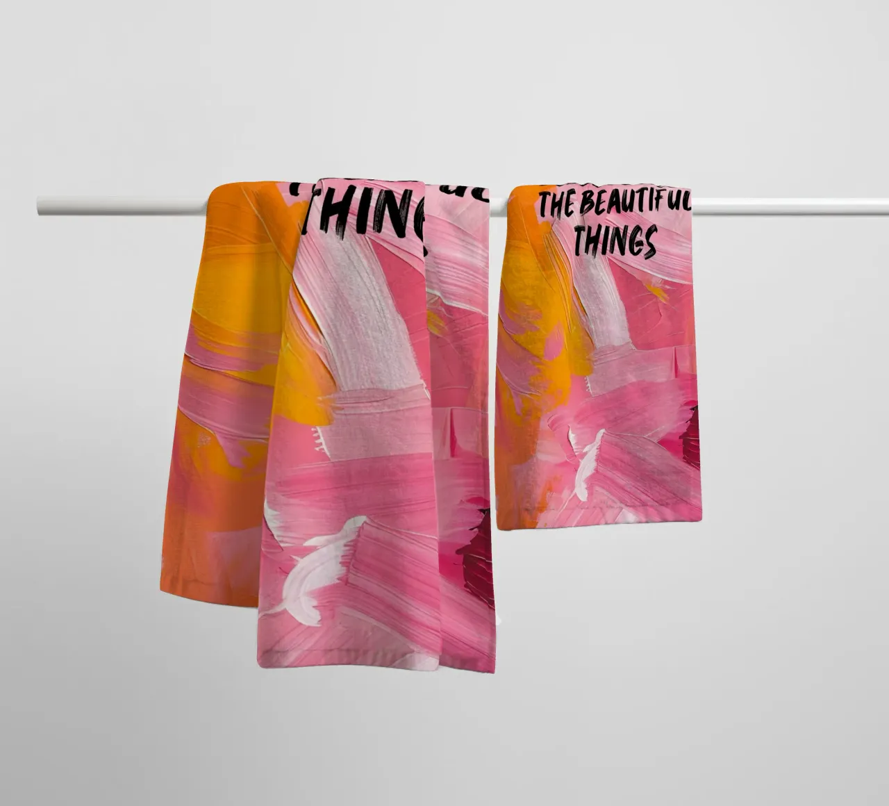 "Je verdient alle mooie dingen Abstracte kunstdruk badhanddoek van homdeco