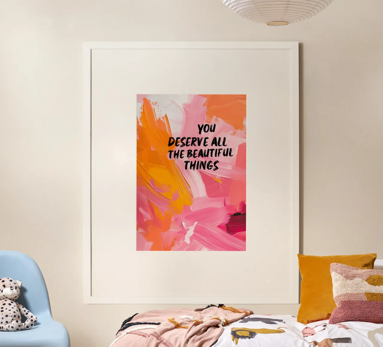 "Je verdient alle mooie dingen Abstracte kunstdruk hahnemühle van homdeco