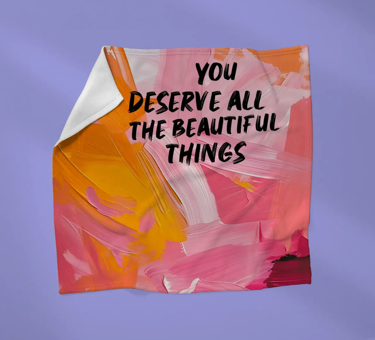 Impression d'art abstrait "You Deserve All Beautiful Things" (Vous méritez toutes les belles choses) plaid polaire de homdeco