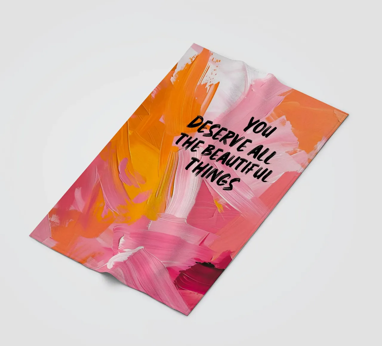 Impression d'art abstrait "You Deserve All Beautiful Things" (Vous méritez toutes les belles choses) plaid polaire de homdeco