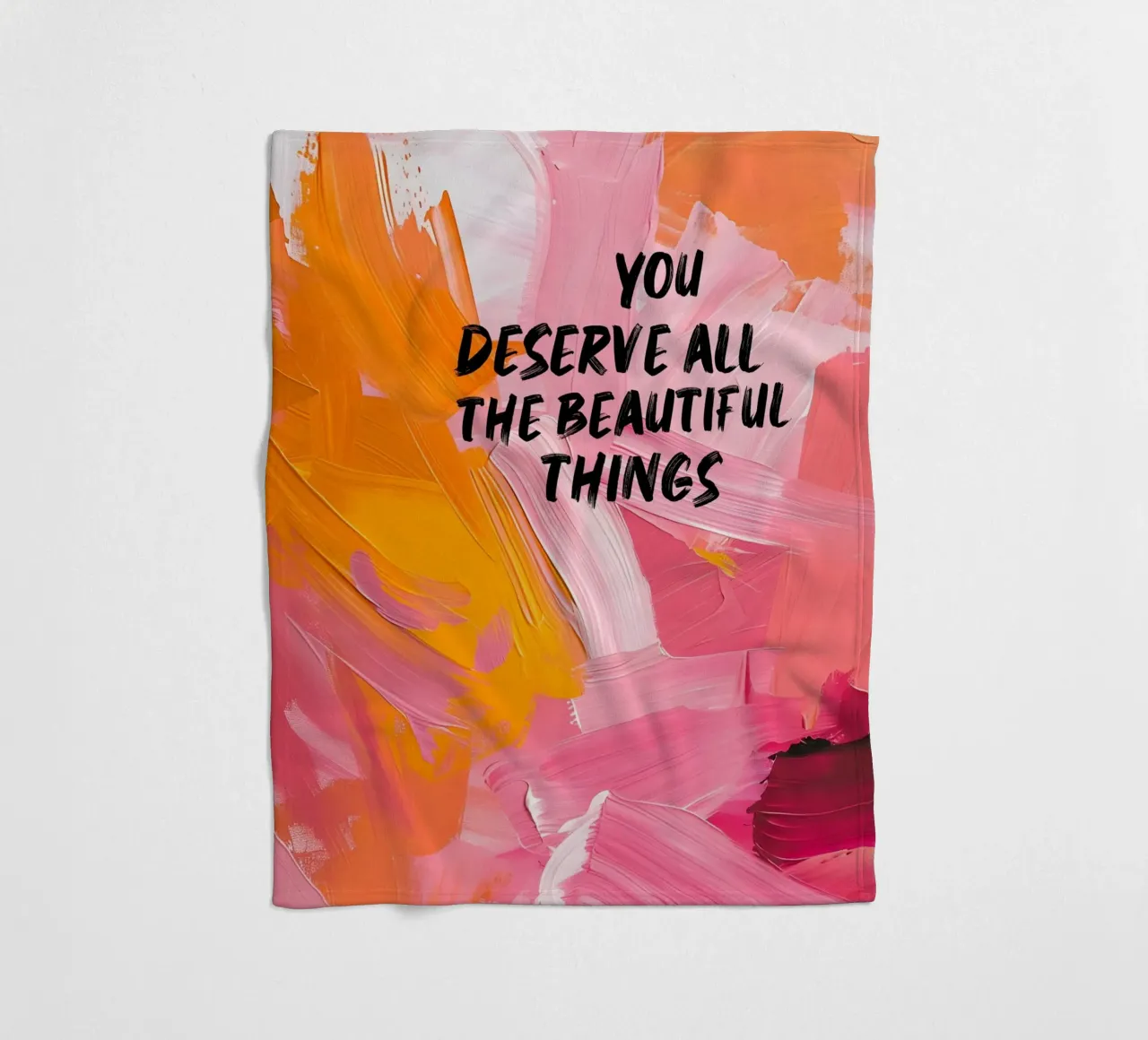 Impression d'art abstrait "You Deserve All Beautiful Things" (Vous méritez toutes les belles choses) plaid polaire de homdeco