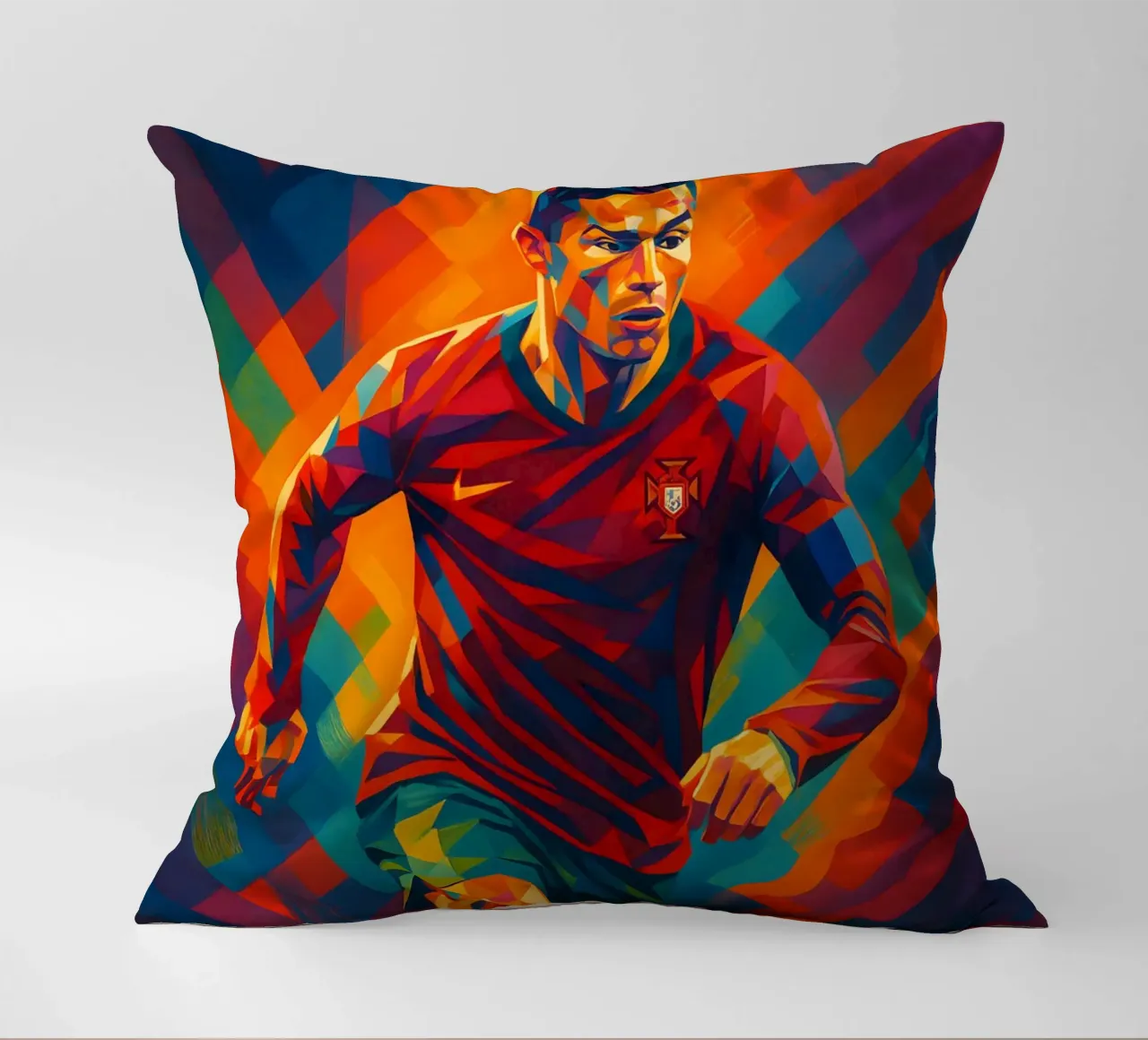 Cristiano Ronaldo dribbles the ball decorative cushion by BONANZA