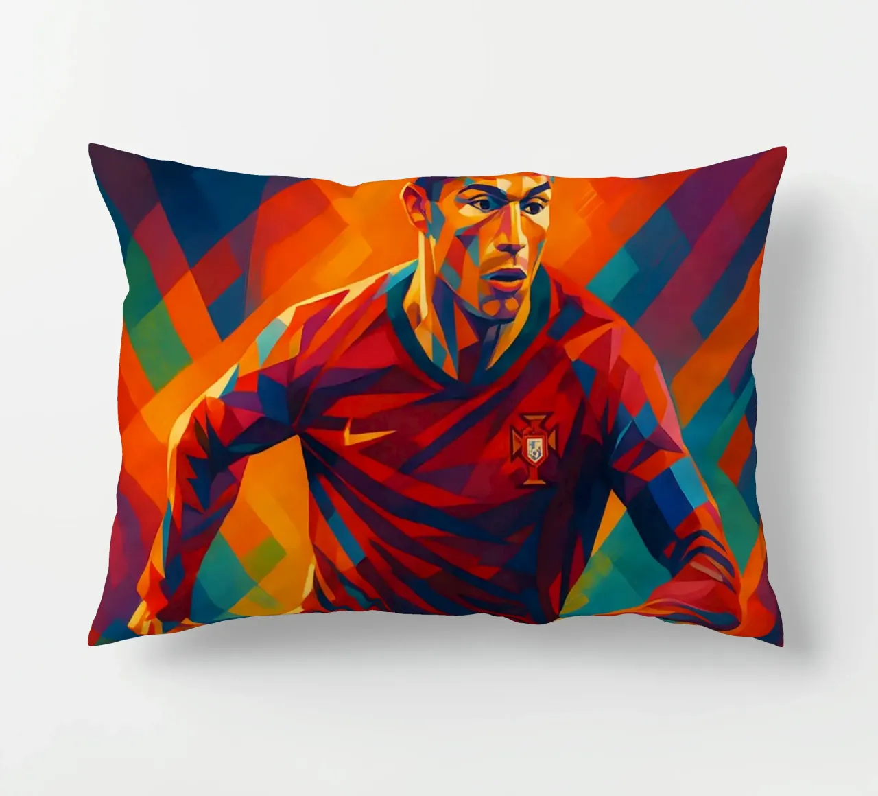 Cristiano Ronaldo dribbles the ball decorative cushion by BONANZA