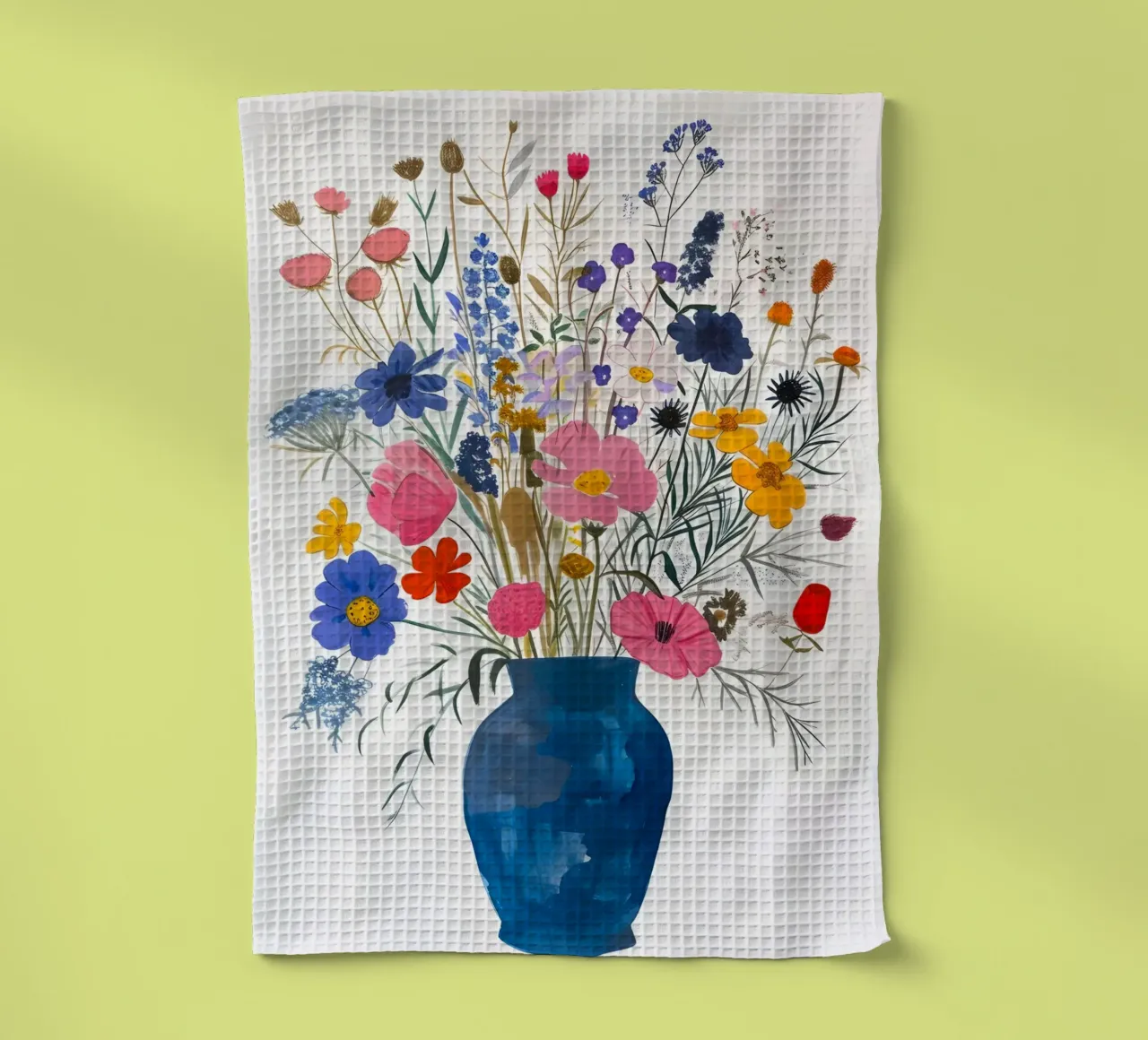 Bouquet di fiori selvatici: Una vibrante natura morta botanica canovaccio da cucina da homdeco