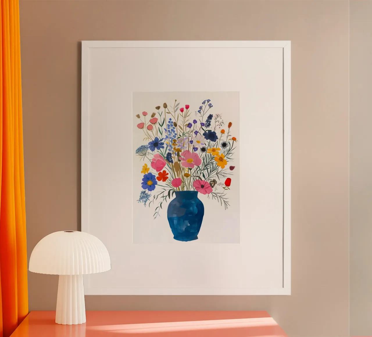 Bouquet di fiori selvatici: Una vibrante natura morta botanica poster da homdeco