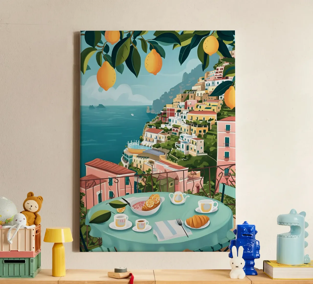 Terrazza dei limoni di Positano: Colazione d'arte in costiera tela da homdeco