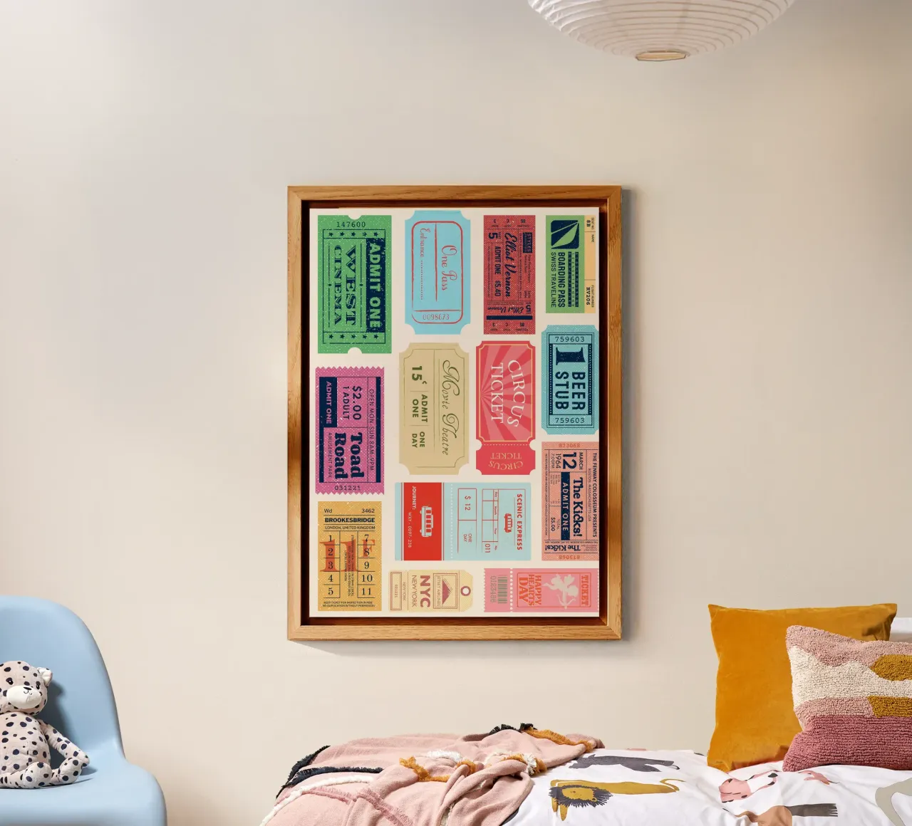 Biglietti d'ingresso vintage: Collezione di arte pop retrò alluminio dibond da homdeco