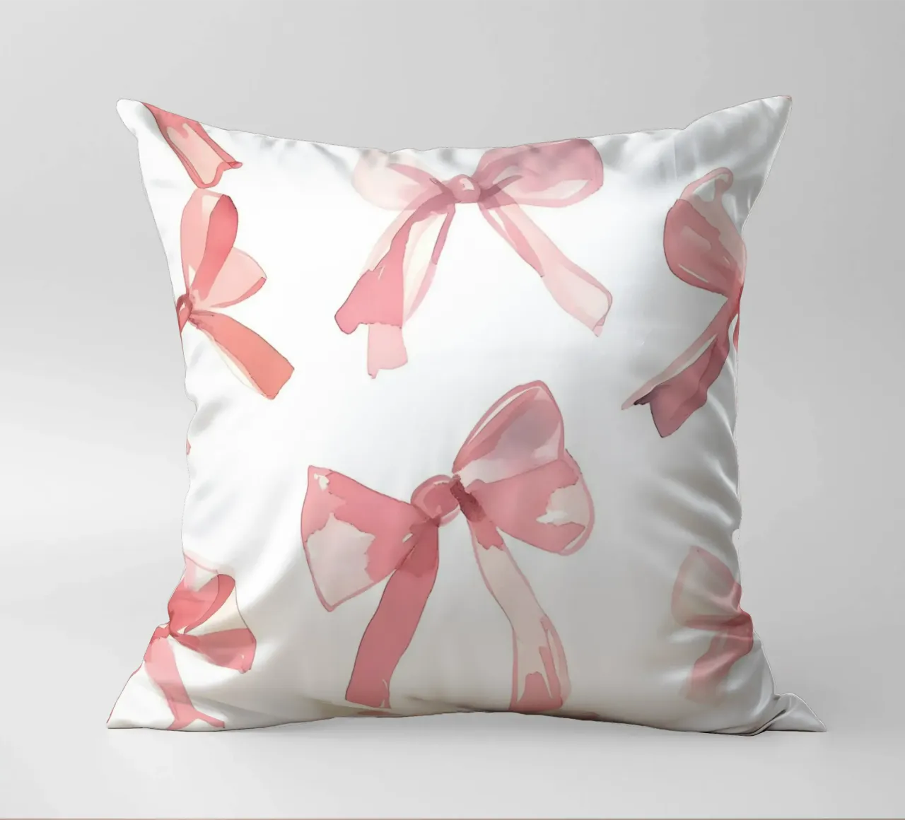 Fiocchi rosa acquerellati: Stampa d'arte con motivi femminili cuscino da homdeco