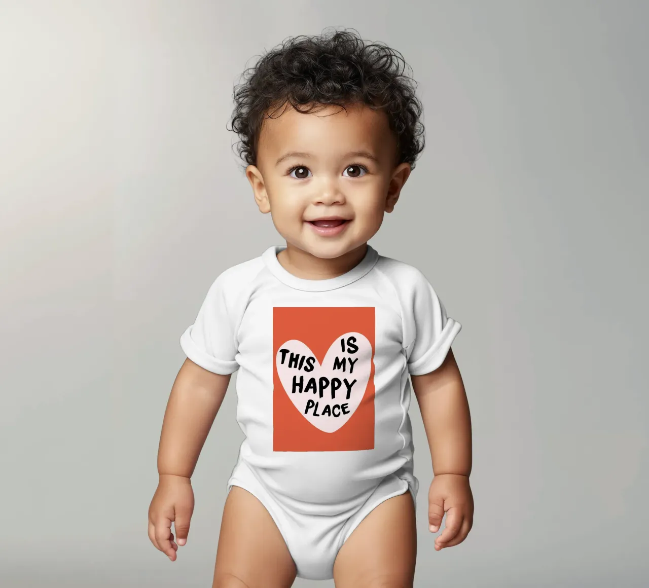 Impression d'art "This Is My Happy Place" qui réchauffe le cœur body bébé de homdeco