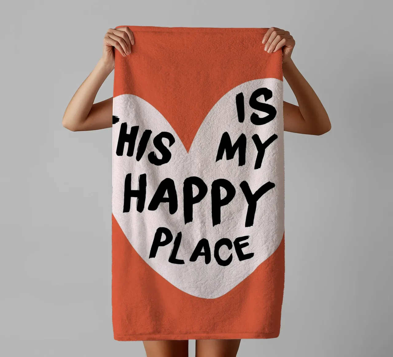 Impression d'art "This Is My Happy Place" qui réchauffe le cœur serviette de bain de homdeco