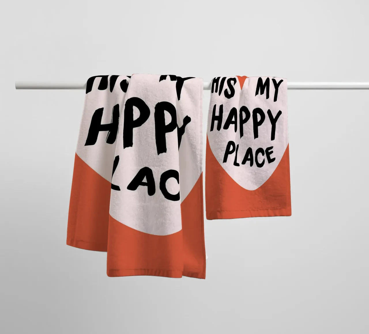 Impression d'art "This Is My Happy Place" qui réchauffe le cœur serviette de bain de homdeco