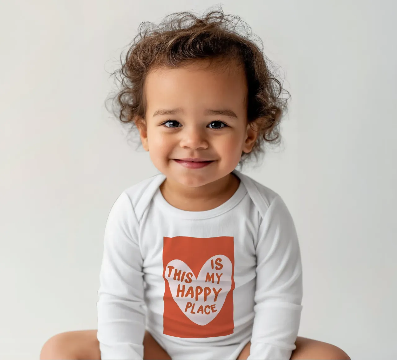 "This Is My Happy Place" Heartwarming Art Print long-sleeve baby romper by homdeco