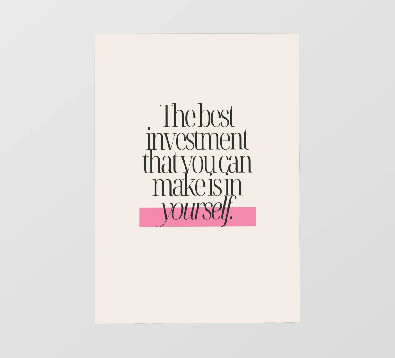 "Invest in Yourself" Empowering Minimalist Art Print pvc cover by homdeco