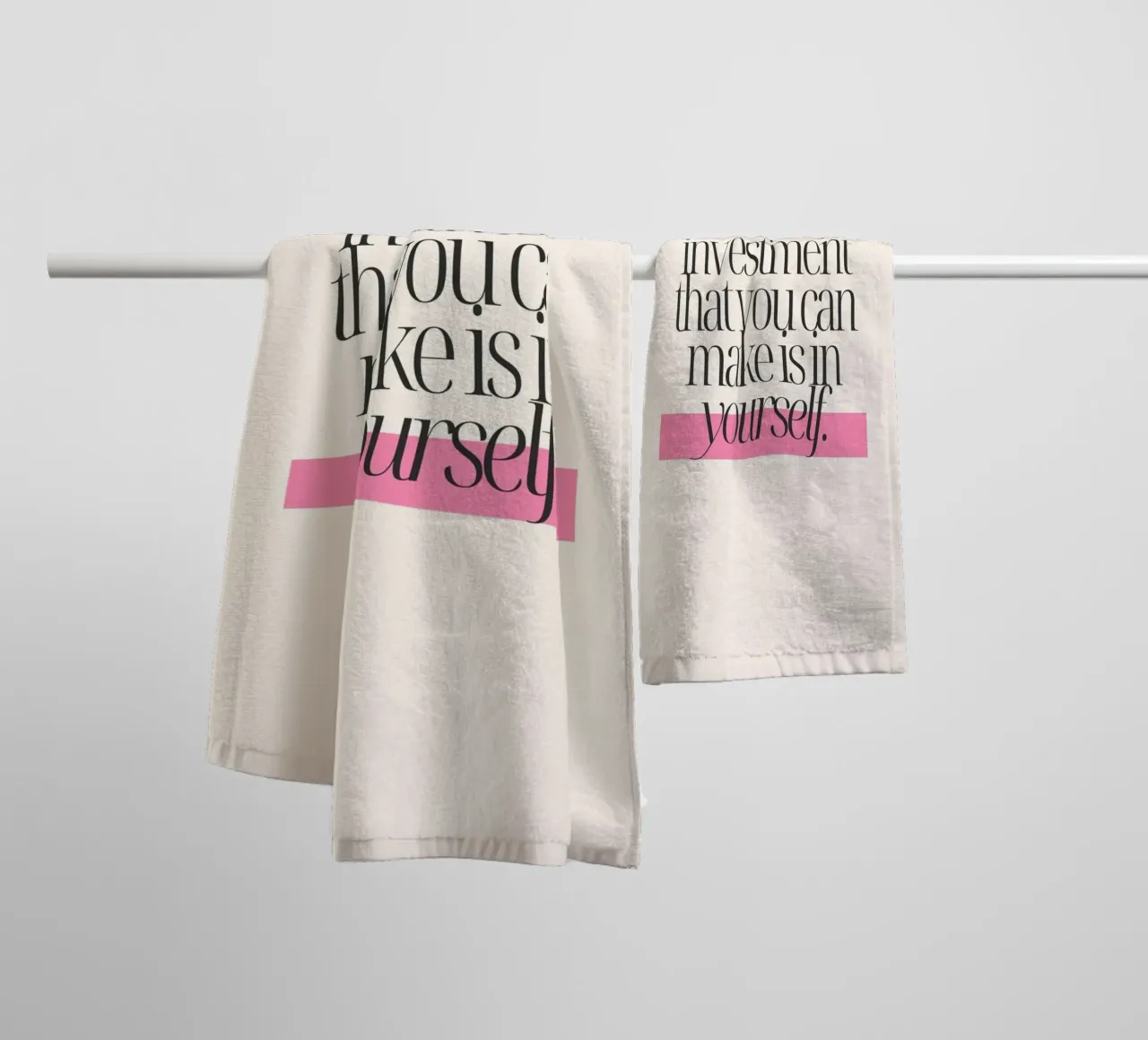 "Invest in Yourself" Empowering Minimalist Art Print towel by homdeco