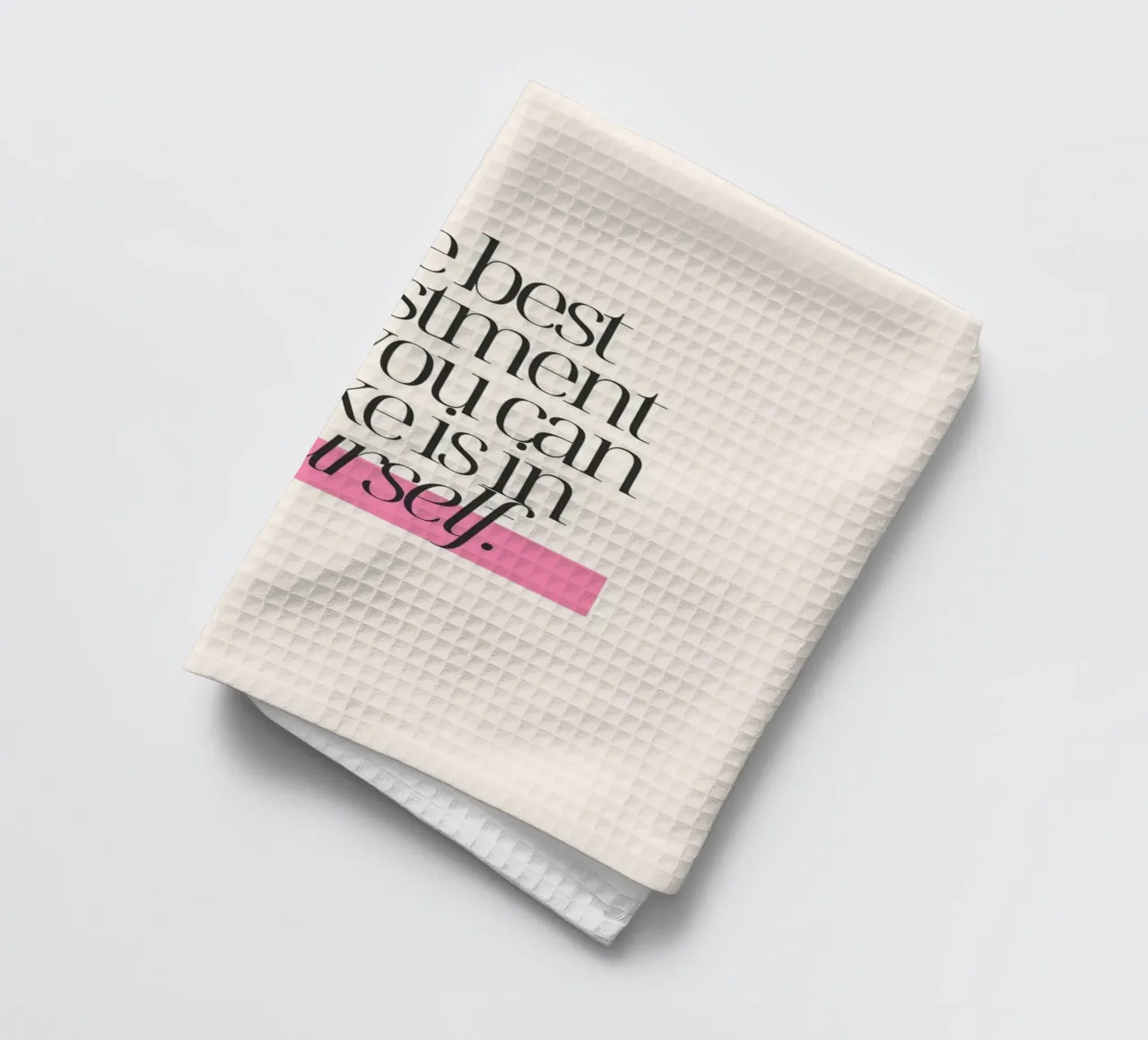"Invest in Yourself" Empowering Minimalist Art Print tea towel by homdeco