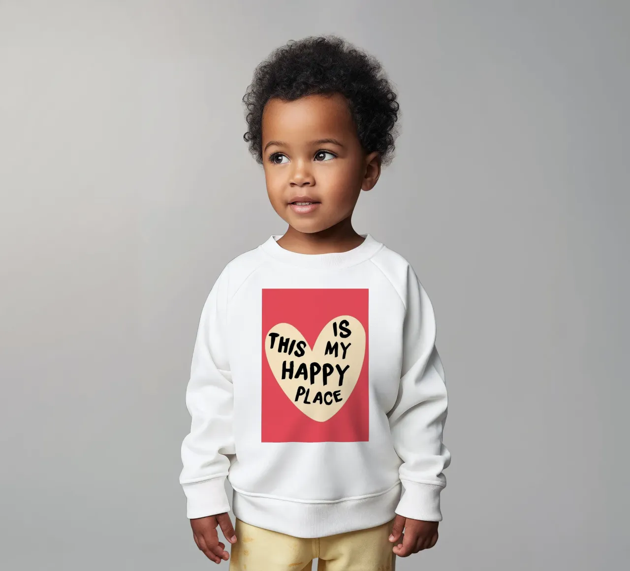 "Impresión artística conmovedora "This Is My Happy Place sudadera de bebé de homdeco