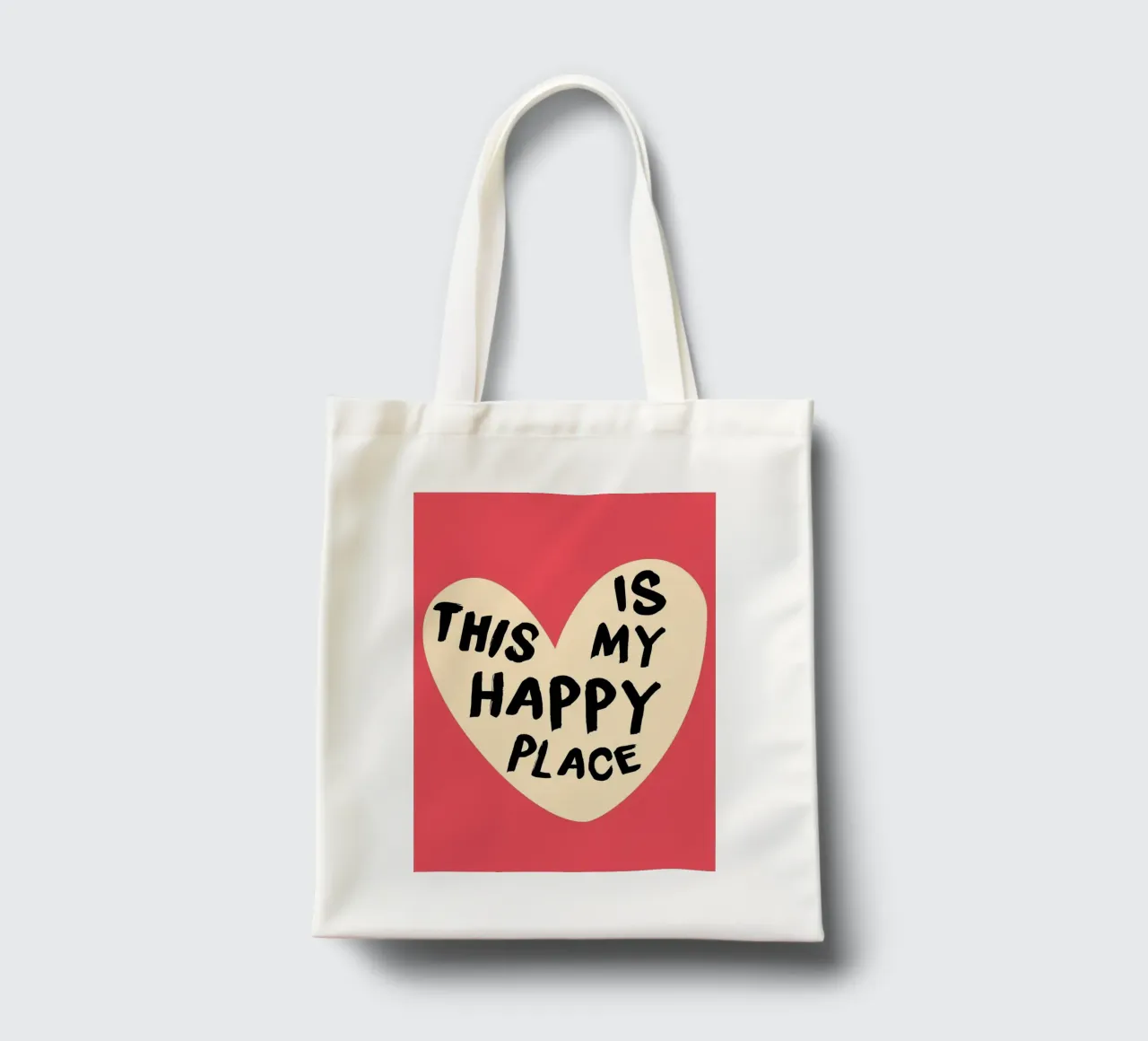 Impression d'art "This Is My Happy Place" qui réchauffe le cœur tote bag de homdeco