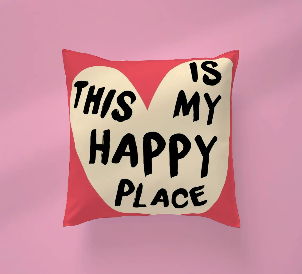 Impression d'art "This Is My Happy Place" qui réchauffe le cœur coussin de homdeco