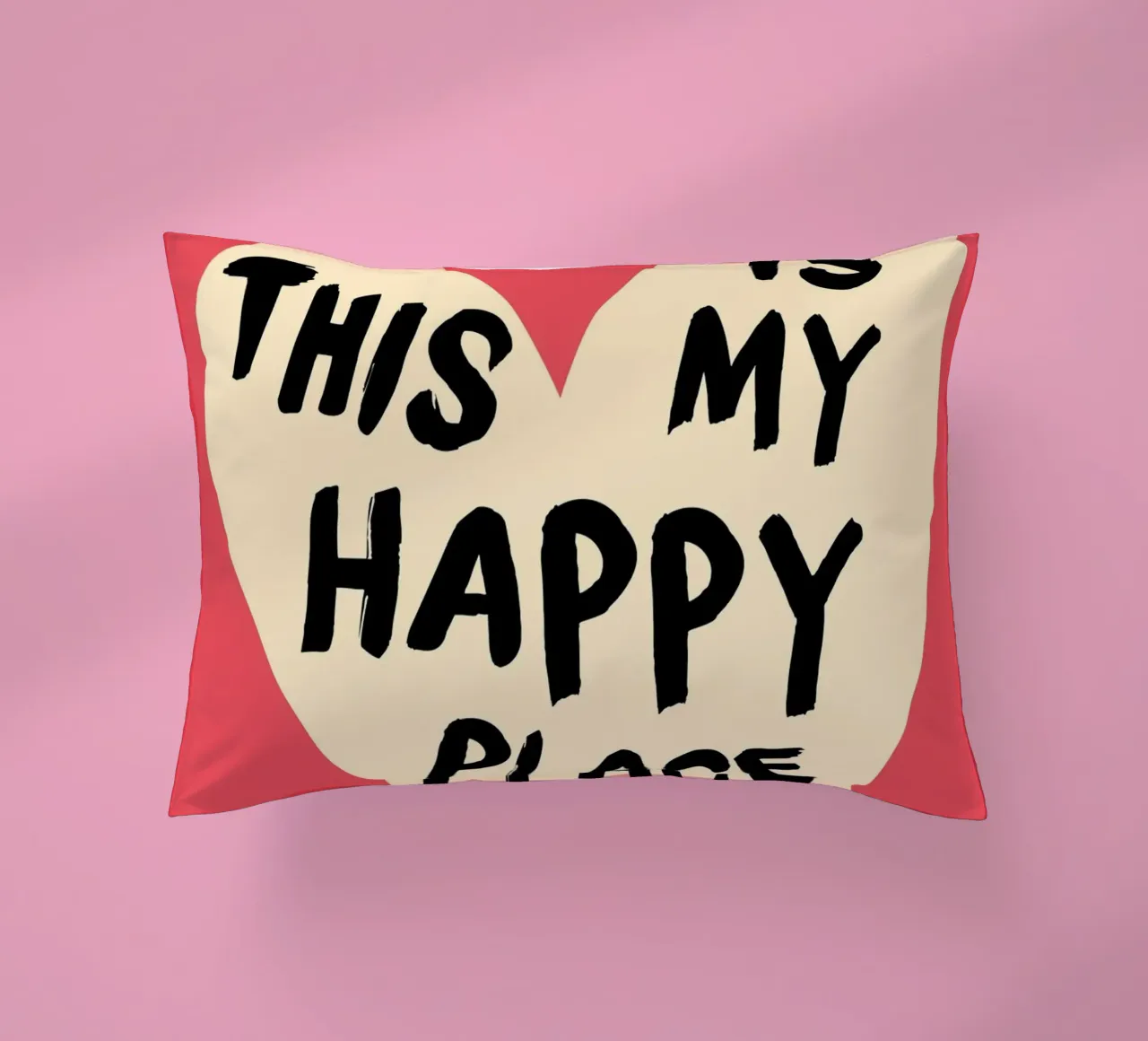 Impression d'art "This Is My Happy Place" qui réchauffe le cœur coussin de homdeco