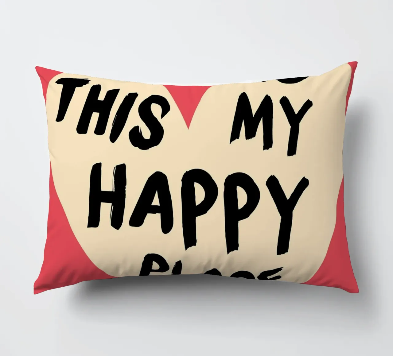 Impression d'art "This Is My Happy Place" qui réchauffe le cœur coussin de homdeco